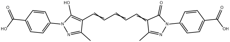 4-[4-[5-[1-(4-羧基苯基)-1,5-二氢-3-甲基-5-氧代-4H-吡唑-4-亚基]-1,3-戊二烯基]-5-羟基-3-甲基-1H-吡唑-1-基]苯甲酸 结构式