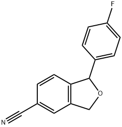 5-氰基-1-(4-氟苯基)-1,3-二氢化-异苯并呋喃, 64169-67-1, 结构式