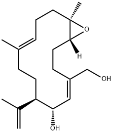 (1R,4E,6S,7R,10E,14R)-6-Hydroxy-10,14-dimethyl-7-(1-methylethenyl)-15-oxabicyclo[12.1.0]pentadeca-4,10-diene-4-methanol 结构式