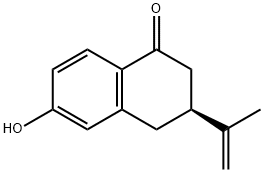 (S)-3,4-Dihydro-6-hydroxy-3-isopropenylnaphthalen-1(2H)-one 结构式
