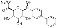 beta-D-Glucopyranuronic acid, 1-((1,1'-biphenyl)-4-ylhydroxyamino)-1-deoxy-, monosodium salt 结构式