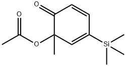 Acetic acid 1-methyl-6-oxo-3-(trimethylsilyl)-2,4-cyclohexadienyl ester Structure