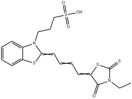 2-[4-(3-Ethyl-4-oxo-2-thioxothiazolidin-5-ylidene)-2-butenylidene]-3(2H)-benzothiazole-1-propanesulfonic acid 结构式