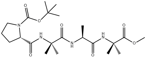 tert-butyloxycarbonyl-prolyl-2-aminoisobutyryl-alanyl-2-aminoisobutyrate methyl ester 结构式