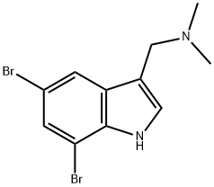5,7-Dibromo-N,N-dimethyl-1H-indole-3-methanamine 结构式