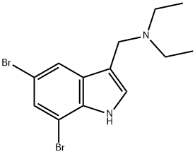 5,7-Dibromo-N,N-diethyl-1H-indole-3-methanamine 结构式