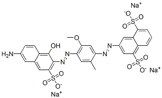 trisodium 3-[[4-[(6-amino-1-hydroxy-3-sulphonato-2-naphthyl)azo]-5-methoxy-o-tolyl]azo]naphthalene-1,5-disulphonate 结构式