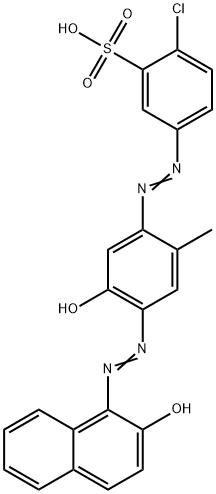 2-chloro-5-[[5-hydroxy-4-[(2-hydroxy-1-naphthyl)azo]-o-tolyl]azo]benzenesulphonic acid 结构式