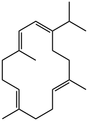 (1E,3E,7E,11E)-1,7,11-Trimethyl-4-isopropyl-1,3,7,11-cyclotetradecatetrene 结构式