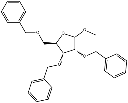 METHYL 2,3,5-TRI-O-BENZYL-D-RIBOFURANOSIDE 结构式