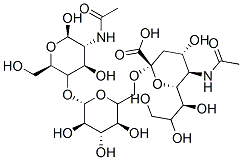(2R,4S,5R,6R)-5-acetamido-2-[[(2R,3S,4S,5R,6S)-6-[(2R,3S,4R,5R,6R)-5-acetamido-4,6-dihydroxy-2-(hydroxymethyl)oxan-3-yl]oxy-3,4,5-trihydroxy-oxan-2-yl]methoxy]-4-hydroxy-6-[(1S,2R)-1,2,3-trihydroxypropyl]oxane-2-carboxylic acid 结构式