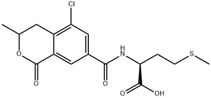 L-Methionine, N-((5-chloro-3,4-dihydro-3-methyl-1-oxo-1H-2-benzopyran- 7-yl)carbonyl)- 结构式