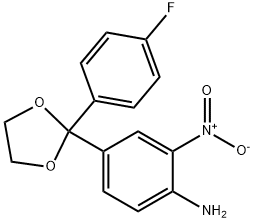 4-[2-(4-fluorophenyl)-1,3-dioxolan-2-yl]-2-nitroaniline 结构式