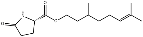 5-氧代-DL-脯氨酸 3,7-二甲基-6-辛烯基酯 结构式