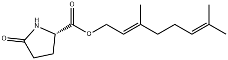 (E)-3,7-dimethylocta-2,6-dienyl 5-oxo-DL-prolinate 结构式
