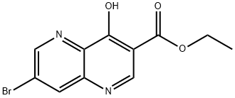 7-溴-4-氧代-1,4-二氢-1,5-萘啶-3-羧酸乙酯 结构式