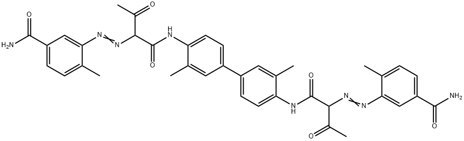 N,N'-(3,3'-Dimethyl(1,1'-biphenyl)-4,4'-diyl)bis(2-((5-carbamyl-2-methylphenyl)azo)-3-oxobutanamide) 结构式