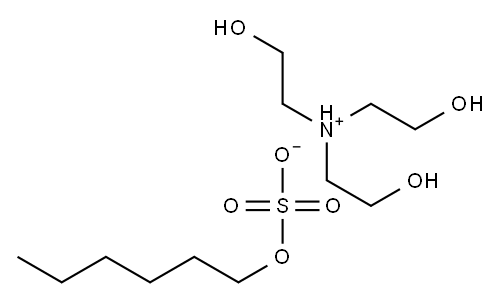 tris(2-hydroxyethyl)ammonium hexyl sulphate 结构式