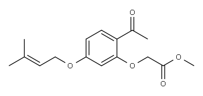 ACETIC ACID, [2-ACETYL-5-[(3-METHYL-2-BUTENYL)OXY]PHENOXY]-, METHYL ESTER 结构式