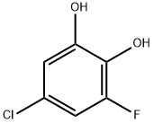 5-クロロ-3-フルオロベンゼン-1,2-ジオール 化学構造式