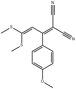 2-(4-甲氧苯基)-4,4-二(甲硫)-1,3-丁二烯-1,1-二甲腈 结构式