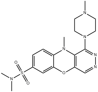 N,N,10-Trimethyl-1-(4-methyl-1-piperazinyl)-10H-pyridazino[4,5-b][1,4]benzoxazine-7-sulfonamide 结构式
