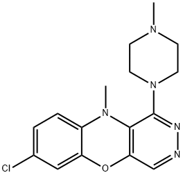 7-Chloro-10-methyl-1-(4-methyl-1-piperazinyl)-10H-pyridazino[4,5-b][1,4]benzoxazine 结构式
