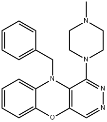 10-Benzyl-1-(4-methyl-1-piperazinyl)-7-nitro-10H-pyridazino[4,5-b][1,4]benzoxazine 结构式