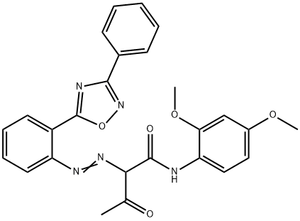 N-(2,4-dimethoxyphenyl)-3-oxo-2-[[2-(3-phenyl-1,2,4-oxadiazol-5-yl)phenyl]azo]butyramide 结构式