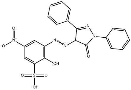 3-[(4,5-dihydro-5-oxo-1,3-diphenyl-1H-pyrazol-4-yl)azo]-2-hydroxy-5-nitrobenzenesulphonic acid 结构式