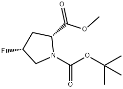 BOC-4R-氟代-D-脯氨酸甲酯, 647857-43-0, 结构式