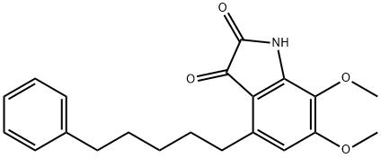 6,7-Dimethoxy-4-(5-phenylpentyl)-1H-indole-2,3-dione 结构式