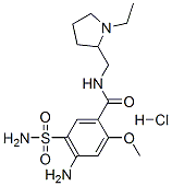 4-amino-5-(aminosulphonyl)-N-[(1-ethyl-2-pyrrolidinyl)methyl]-2-methoxybenzamide monohydrochloride 结构式
