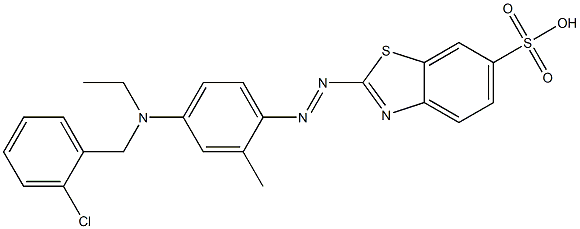 2-[[4-[[(2-chlorobenzyl)]ethylamino]-o-tolyl]azo]benzothiazole-6-sulphonic acid 结构式