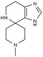 1'-甲基-3,5,6,7-四氢螺[咪唑并[4,5-C]吡啶-4,4'-哌啶] 结构式