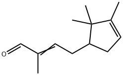2-methyl-4-(2,2,3-trimethyl-3-cyclopenten-1-yl)-2-butenal 结构式