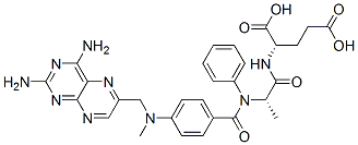 N-(N-(4-(((2,4-Diamino-6-pteridinyl)methyl)methylamino)benzoyl)-L-phen ylalanyl)-L-glutamic acid 结构式