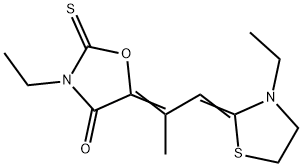 3-ethyl-5-[2-(3-ethylthiazolidin-2-ylidene)-1-methylethylidene]-2-thioxooxazolidin-4-one 结构式