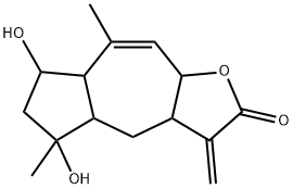 3a,4,4a,5,6,7,7a,9a-Octahydro-5,7-dihydroxy-5,8-dimethyl-3-methyleneazuleno[6,5-b]furan-2(3H)-one 结构式