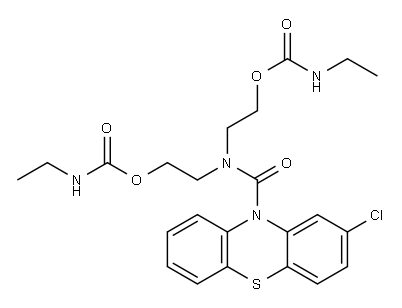Bis(ethylcarbamic acid)(2-chloro-10H-phenothiazin-10-ylcarbonylimino)diethylene ester 结构式