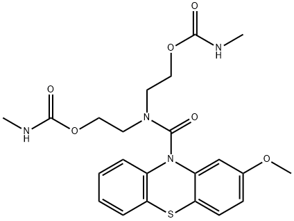 N,N-Bis(2-(((methylamino)carbonyl)oxy)ethyl)-2-methoxy-10H-phenothiazi ne-10-carboxamide 结构式