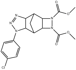 dimethyl 1-(p-chlorophenyl)-3a,4,4a,6a,7,7a-hexahydro-4,7-methano-1H-[1,2]diazeto[3,4-f]benzotriazole-5,6-dicarboxylate 结构式