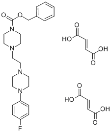 1-Piperazinecarboxylic acid, 4-(2-(4-(4-fluorophenyl)-1-piperazinyl)et hyl)-, phenylmethyl ester, (E)-2-butenedioate (1:2) 结构式