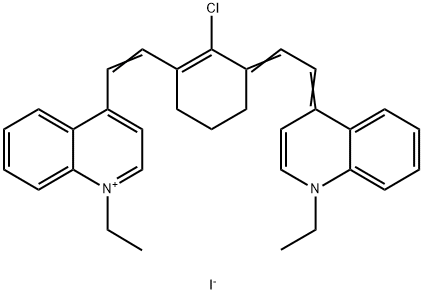 4-[(E)-2-(2-CHLORO-3-((E)-2-[1-ETHYL-4(1H)-QUINOLINYLIDENE]ETHYLIDENE)-1-CYCLOHEXEN-1-YL)ETHENYL]-1-ETHYLQUINOLINIUM IODIDE 结构式