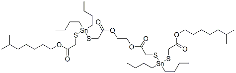 diisooctyl 4,4,15,15-tetrabutyl-7,12-dioxo-8,11-dioxa-3,5,14,16-tetrathia-4,15-distannaoctadecanedioate 结构式