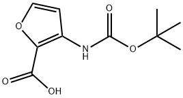 3-((TERT-ブチルトキシカルボニル)アミノ)フラン-2-カルボン酸 化学構造式