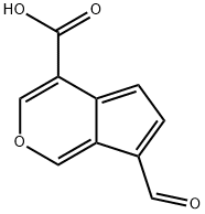 7-Formylcyclopenta[c]pyran-4-carboxylic acid 结构式