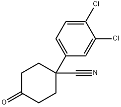 4-氰-4-(3,4-二氯苯)环己酮 结构式