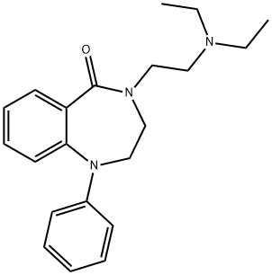 1,2,3,4-Tetrahydro-4-(2-diethylaminoethyl)-1-phenyl-5H-1,4-benzodiazepin-5-one 结构式