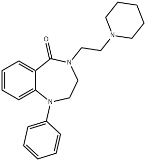 1,2,3,4-Tetrahydro-1-phenyl-4-(2-piperidinoethyl)-5H-1,4-benzodiazepin-5-one 结构式